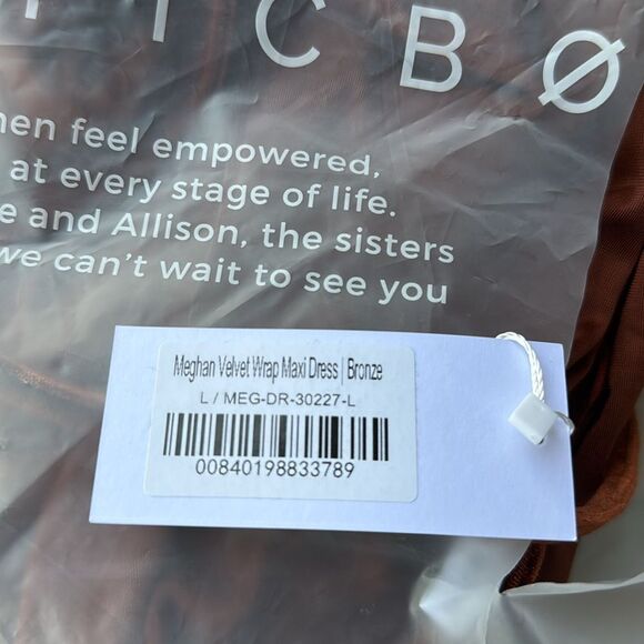 Baltic Born Meghan Velvet Wrap Maxi Dress Bronze Party Evening Large Nwt - Picture 7 of 7